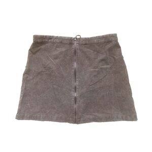 NWT Sadie & Sage Brown Velvet Zipper Mini Skirt